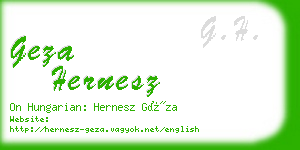 geza hernesz business card